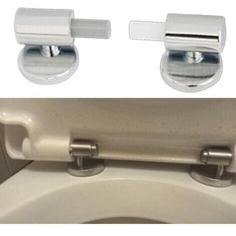 Lot de 2 Kit de Fixation pour abattant WC Traditionnel et Contemporain avec charnières à Fermeture Douce à dégagement Rapide, Charnières de Fixation