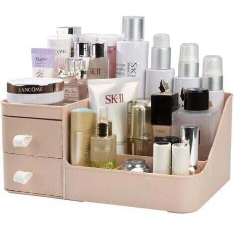Rangement Maquillage, Organisateur de Cosmétiques avec 2 Tiroirs, Boîte à Bijoux et Support Cosmétique Rangements pour Salle de Bain et Chambre (1/5)