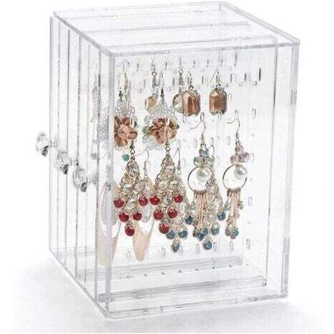 Support de Boucle d'oreille Acrylique Boucle d'oreille en Présentoir Rangement Boucles Doreilles Porte Boucles d'oreilles Boîte de Rangement avec 3 Tiroir Vertical pour Femmes (1/5)