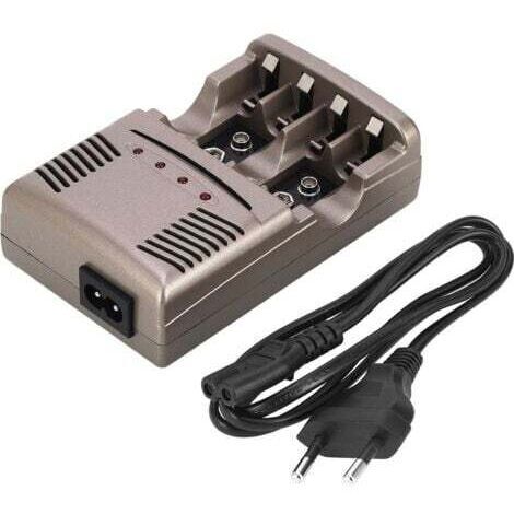 Chargeur de Batterie Intelligent, Chargeur de Batterie Universel 4 Baies, Chargeur de Batterie Universel LED Smart Batterie Chargeur pour (1/5)