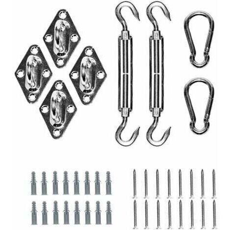 Kit de fixation de voile d'ombrage-Kit en acier inoxydable 304, accessoires de fixation de matériel de voile d'ombrage, tissu d'ombrage triangulaire (1/5)