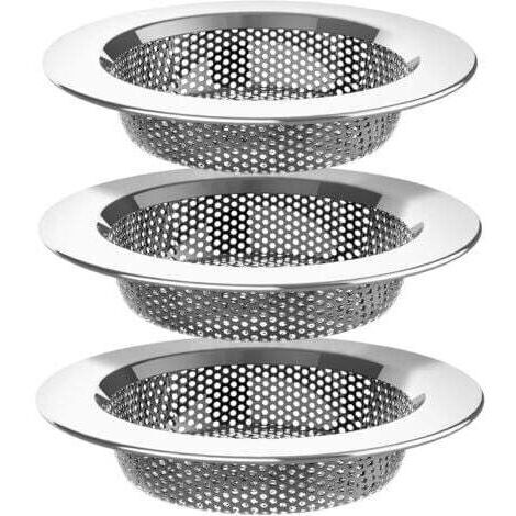 Crépine d'évier de cuisine en acier inoxydable en trois parties, prend en charge le nettoyage du lave-vaisselle, filtre efficacement les résidus alimentaires et maintient le drainage en douceur