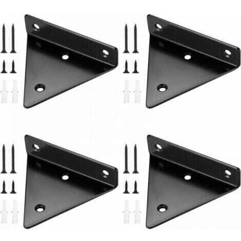 4 Pièces Supports d'étagère Flottants, Supports à Tablettes Muraux Triangulaires Invisibles, Equerre Etagere Murale Métal pour étagère,10x8CM
