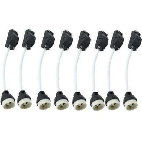 Lot de 10 douilles en céramique GU10 avec connecteur de câble 2 A 250 V GU10 douille adaptateur de base avec câble isolé pour lampe LED GU10 CFLS ampoule halogène encastré Downlight