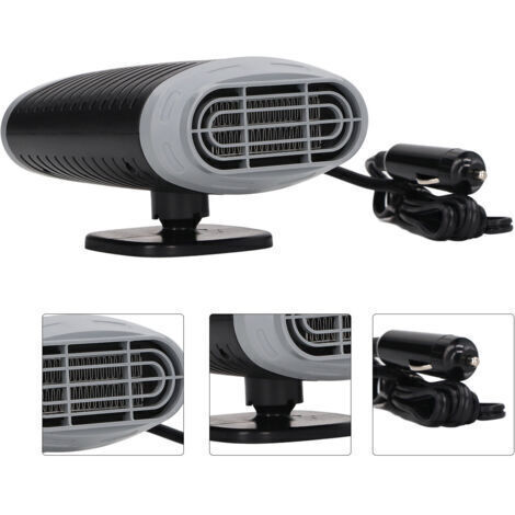 Ventilateur de chauffage de voiture 150W, réglable à 360 degrés, gris et noir, chauffage rapide, désembuage, dégivreur pour véhicule 12V