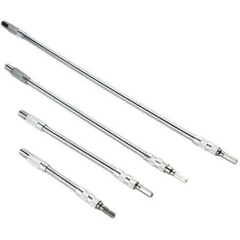 (150/200/300/400 mm) 4 pièces Rallonge flexible Porte-embout pour perceuse, tournevis