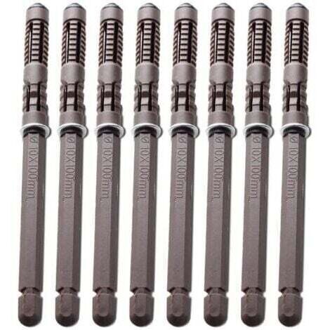 Lot de 8 supports d'étagères flottants en bois invisibles et durables avec vis - Pour le matériel réglable - Pour étagères (diamètre 10 x 100 mm)