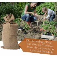 5 Sacs toile de jute - Sac jute pomme de terre Sac a patate conservation Anti inondation (60 x 100 cm), Marron