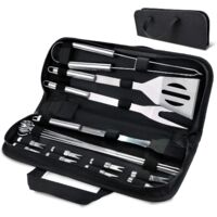 AGE Ensemble d'outils de barbecue, ensemble d'ustensiles de barbecue 20 pièces, ensemble d'ustensiles de barbecue, ensemble d'accessoires de cuisine de luxe en acier inoxydable pour le barbecue.