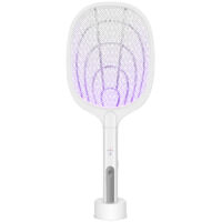 AGE Raquette électrique 2 en 1 pour moustiques, répulsif contre les insectes, tapette à mouches, répulsif contre les insectes et anti-insectes, charge USB de 3000 volts (1 paquet)