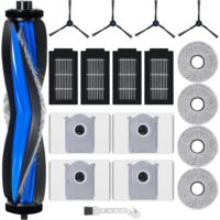 Kit d'accessoires de rechange pour Ecovacs Deebot T50 Omni / T50 Pro Omni aspirateur robot, 1 brosse à rouleau, 4 filtres, 4 lingettes, 4 sacs à poussière, 4 brosses latérales