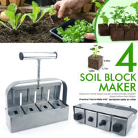 Nouvelle Presse à Mottes pour Semis – Outil de Jardinage pour Blocs de Terre et Plantation (Presse à mottes Soil blocker, poignée pleine noire)