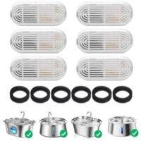 BARKBUSTERS6 Packs de Filtres pour Fontaine à Eau pour Chat et 6 Packs d'Éponges de Remplacement, pour Fontaine Eau Chat en Acier Inoxydable de 3.2L