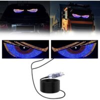 Blue Devil Eyes Light pour Voitures Pare-Brise USB Plug & Play Car LED avec 11 Modes Signe démon pour SUV Pickups Camions RV