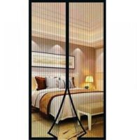 Moustiquaire magnétique pour porte, rideau moustiquaire anti-insectes, moustiquaire pour baie vitrée coulissante, moustiquaire magnétique sans perçage (90 x 210 cm, noir)