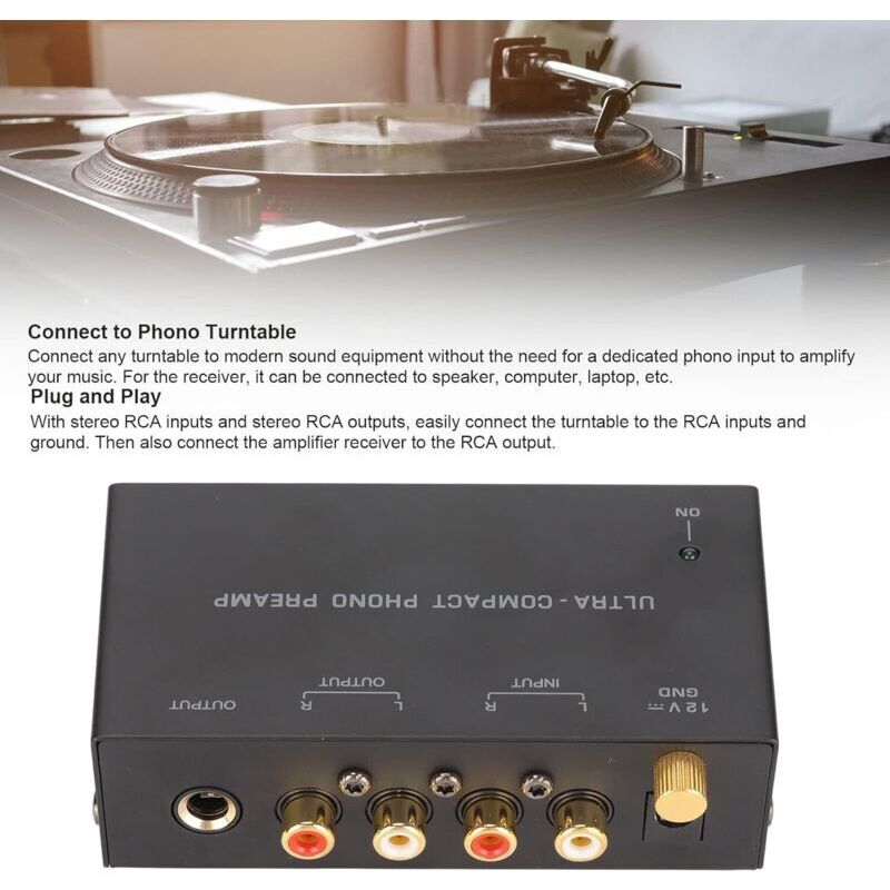 Préampli De Platine Vinyle PP400 - Amplificateur Phonographe Stéréo Avec Entrées RCA