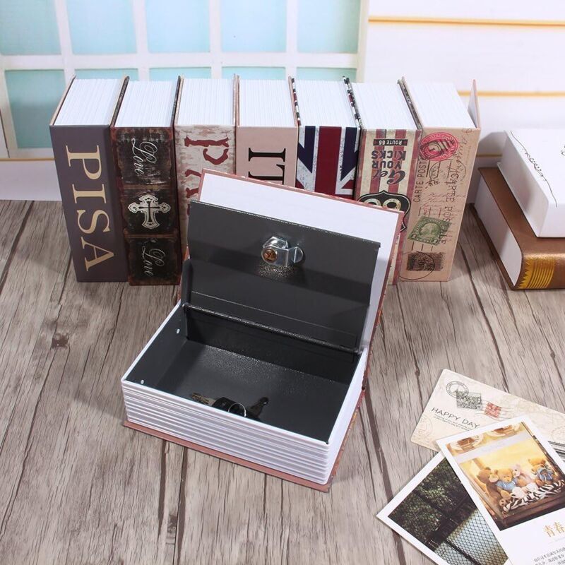 Wakects Coffre-Fort Déguisé En Livre – Cachette Secrète Pour Bijoux, Argent, Documents, 22 X 15 X 4,2 Cm Avec Clés