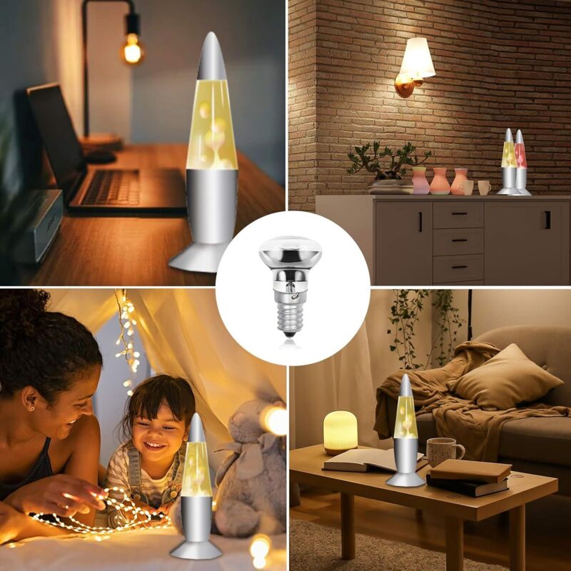 TobeBright Lot 4 Ampoules R50 E14 40W Dimmable Pour Lampe à Lave - Blanc Chaud 2700K Réflecteur