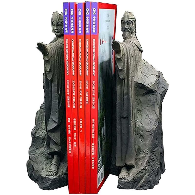 BDECOR Serre-livres décoratifs, style marbre pour étagères, livres lourds [antidérapant] Support de livre pour rangement de livres de cuisine, serre-livres décoratifs, uniques, serre-livres (blanc