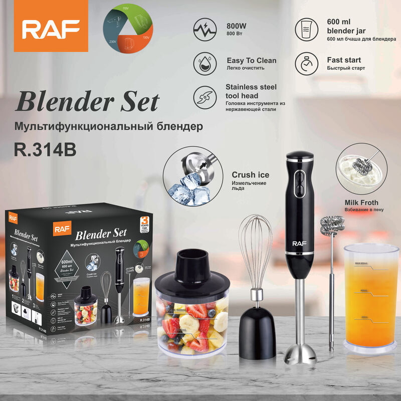 Mixeur Plongeant 4 en 1 avec Fouet, Hachoir Électrique 500ml, Sans BPA
