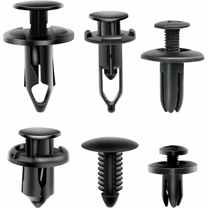 140PCS Clips De Fixation Voiture - Rivets Plastiques 6 Types Pour Portières, Pare-chocs Et Garnitures Auto