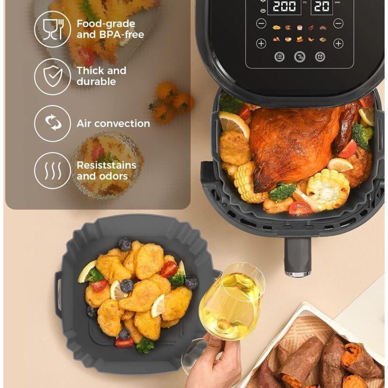 Lot De 4 Coquetiers Pochés Silicone Réutilisables Pour Friteuse à Air - Moules Œufs Sans BPA, Passe Au Four Et Lave-Vaisselle