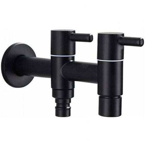 1 rubinetto per lavatrice, rubinetto a doppio interruttore, rubinetto per acqua fredda a parete, rubinetto per lavandino esteso in acciaio inossidabile, rubinetto per lavatrice da giardino con piscina (1/5)
