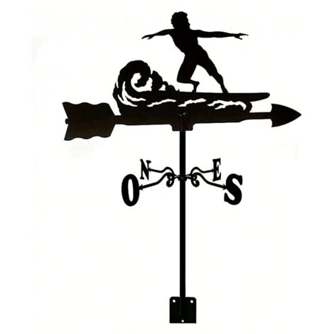 Girouette de surf pour jardin extérieur, support métallique en fer forgé (1/5)