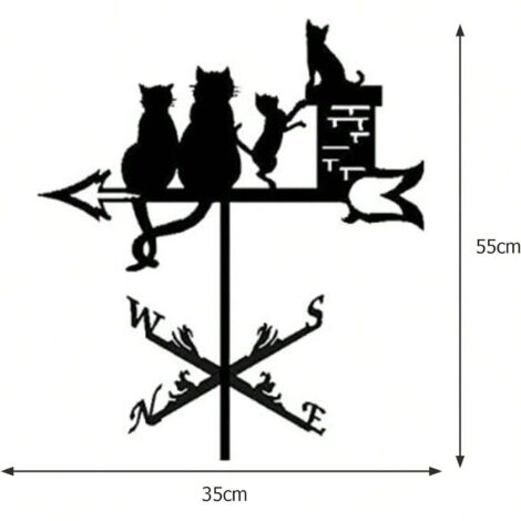 Maison pour chat Girouette en métal Support pour girouette extérieure Décoration artisanale Ferme Cour Jardin Pavillon (1/5)