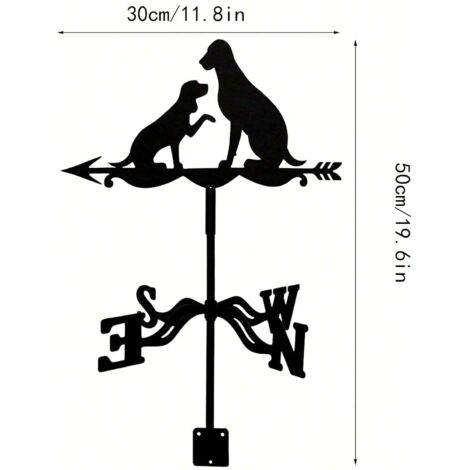 Deux chiens indicateur de direction du vent décoration de jardin indicateur de direction de cour bannière tapisserie décoration de chambre drapeau (1/5)