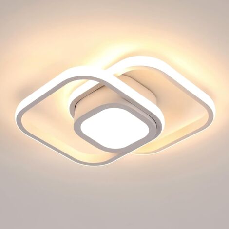 Plafonnier LED minimaliste pour chambres, escaliers, balcons et entrées – Spots carrés blancs avec variateur tricolore-36W (1/5)
