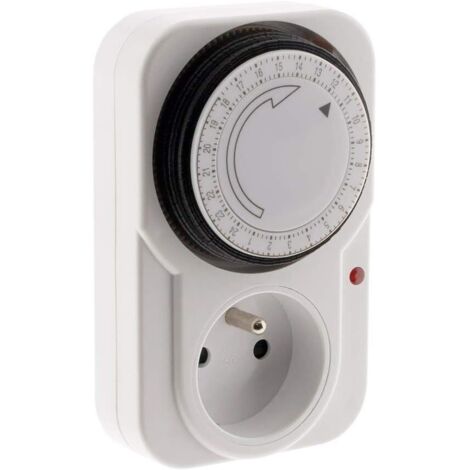 Lot de 2 Programmateur mécanique à usage quotidien avec voyant lumineux 3680 W - Blanc (1/5)