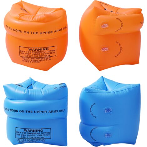 2 paires (4 pièces) de brassards, adaptés aux adultes et aux enfants, équipés d'un système à double chambre à air, offrant confort et flottabilité optimale. (1/5)