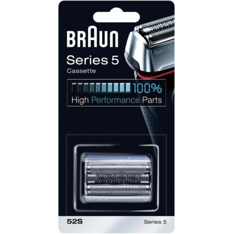 Braun 52S Argentée, Tête De Rasoir De Rechange,  Pour Rasoir Électrique Braun Series 5