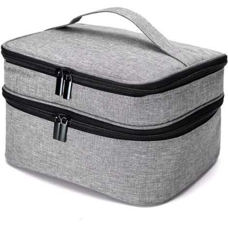 Sac de couture en nylon 25x22x15.5 cm – 8.5 L – 4 séparateurs amovibles – Fermeture éclair double sens – Poignée renforcée