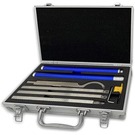 Outils de tournage en carbure pour bois dur – Kit de 4 lames rondes/carrées/diamantées – Poignée interchangeable en aluminium (1/5)