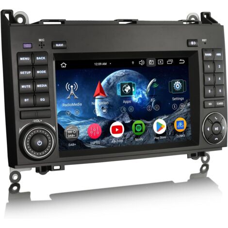 4-cœur 2GO+64GO 7 Pouces Android 14 Autoradio 2 Din GPS Navigateur pour Mercedes W169 W245 Classe A/B Viano Sprinter Vito VW Crafter Bluetooth 5.0 CarPlay Android Auto WiFi DSP Dab+ USB FM OBD