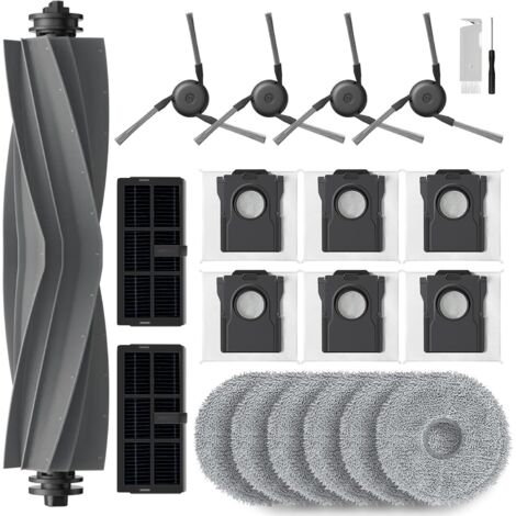 Kit d'accessoires pour aspirateur Dreame X40 Ultra – 1 brosse principale, 4 brosses latérales, 2 filtres Hepa, 6 chiffons, 6 sacs – 20 pièces