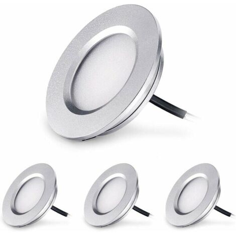 Spot encastrable salle de bain 3W 12V – Lot de 4 – Dimmable 240 lumens blanc chaud 3000K – IP44 étanche pour installation facile