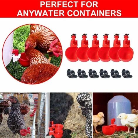 Lot De 5 Abreuvoirs Automatiques Plastique Bleu Pour Poules Canards Oies - Système Anti-Fuite