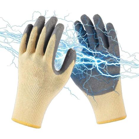 Gants isolants électriques 400V – Tissu nylon résistant à l'usure – Paume en caoutchouc antidérapante – Pour installation et maintenance