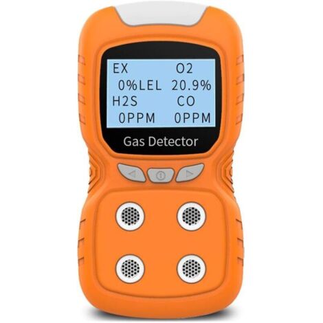 Détecteur de gaz portable – Écran LCD rétro-éclairé – Alarme sonore et visuelle – Capteur électrochimique pour espaces confinés
