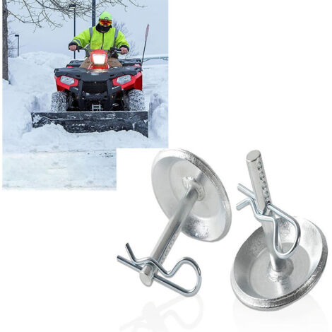 Lot de 2 patins de rechange pour chasse-neige - Remplace les pièces ATV UTV Polaris K-Plow n° 2205071 et 2208864 - Base antidérapante en acier trempé pour chasse-neige - avec goupilles à dégagement ra