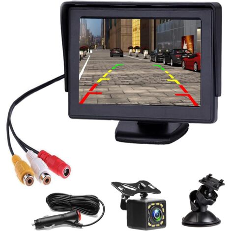 Caméra de recul 4,3 pouces HD – Vision nocturne 12 LED jusqu'à 8m – Imperméable – Installation facile pour camping-car, camion, remorque