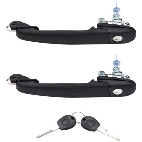 2 x Poignée de porte avant gauche et droite Poignée extérieure et barillet Compatible avec VW POLO 6N1 6N2 1994-2001 Caddy Alhambra Sharan Galaxy 6N0837207C