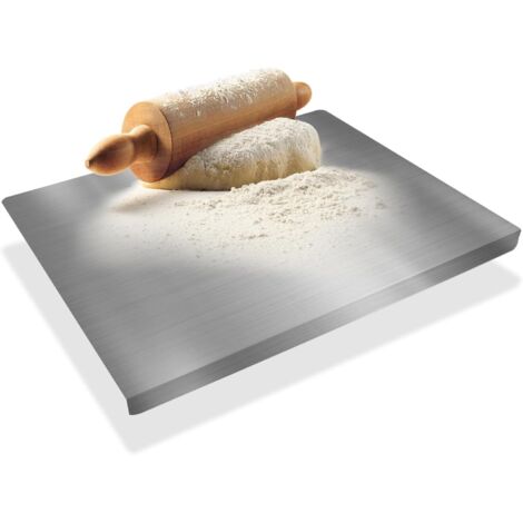 Planche à découper professionnelle en acier inoxydable 500 x 400 cm – Épaisseur 1,5 mm – Anti-corrosion et antibactérien – Pour pâtes et pizzas