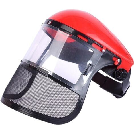 Casque De Sécurité En Maille, Casque De Sécurité Intégral Avec Visière En Maille Pour Tronçonneuse Industrielle, Jardinage, Débroussailleuse, Protection De Bouclier Forestier, Casque De Tondeuse En