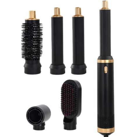 Brosse soufflante 5 en 1 – Sèche-cheveux, fer à boucler, lisseur – Technologie ionique pour brillance – Accessoires interchangeables