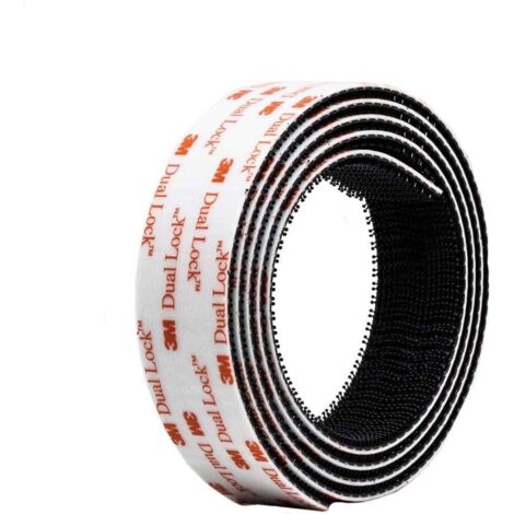 3M Dual Lock SJ3550, 1 Bande Adhésive avec Dual lock, Pressure Lock, produit hautement adhésif pour Voiture, Dashcam, Go Pro, Support Telepass Holder, DIY Noir (25,4 mm x 1 m)