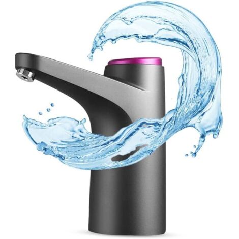 Distributeur d\'eau en Bouteille Automatique - Chargeur USB, sans BPA, Eau Froide, 1500mAh, Matériau Silicone, Carafes-Bouteilles 4,5L 5L 7,5L 10L 11,3L 15L 18,9L Noire (2 Adaptateurs 3.8 & 4.8cm) (1/5)